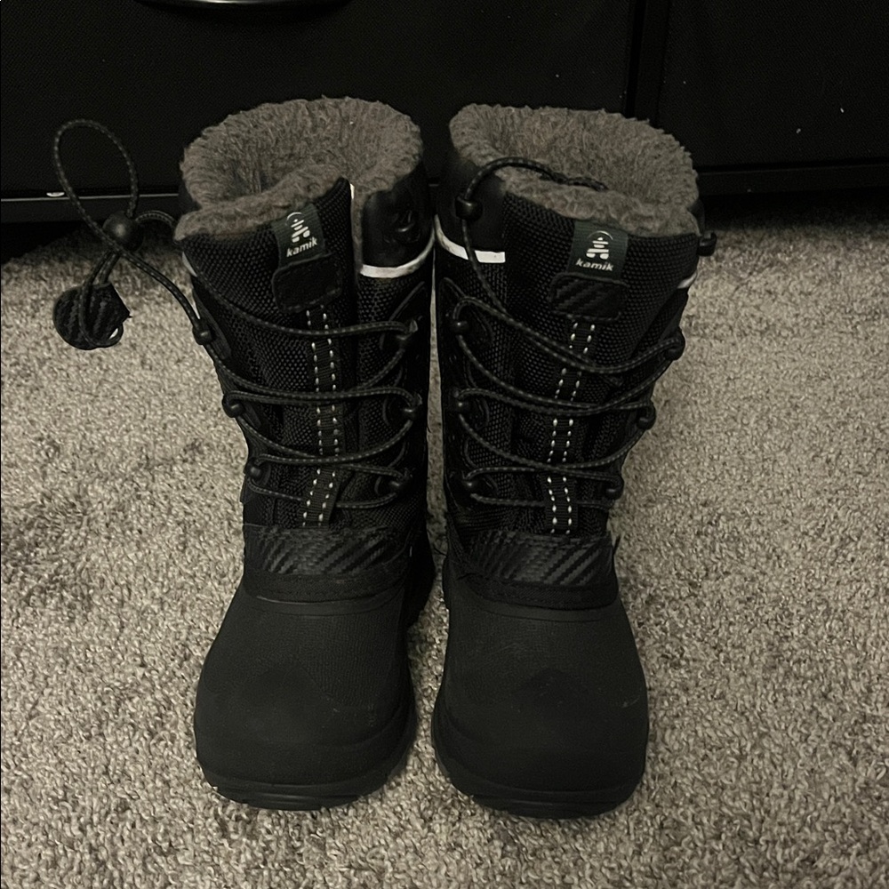 Kamik Black Kids Snow Boots boots size 12 toddler little kid boy or girl